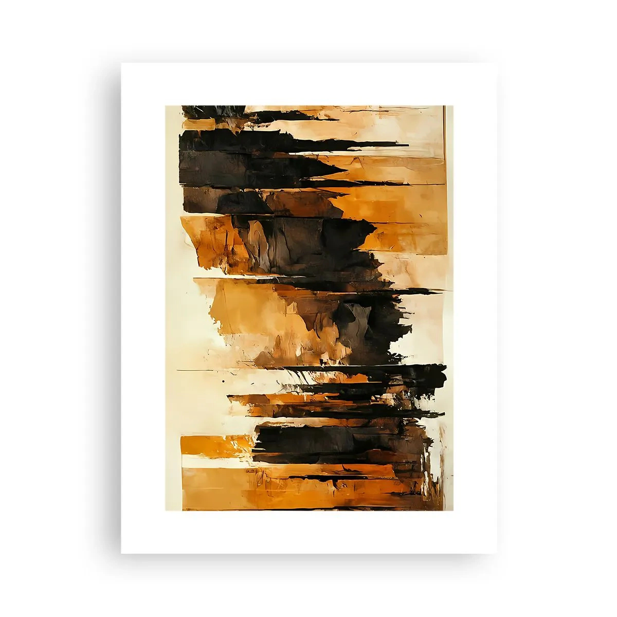Plakat - Harmoni af sort og guld - 30x40 cm