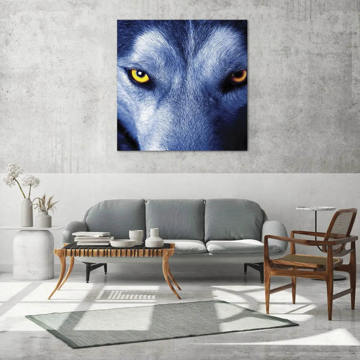 Billede på glas - Et hypnotiserende udseende - 50x50 cm