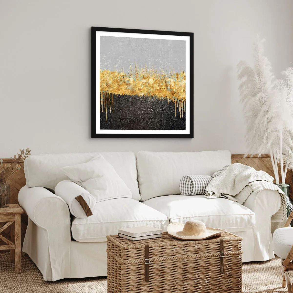 Plakat i sort ramme - Indad og opad - 30x30 cm