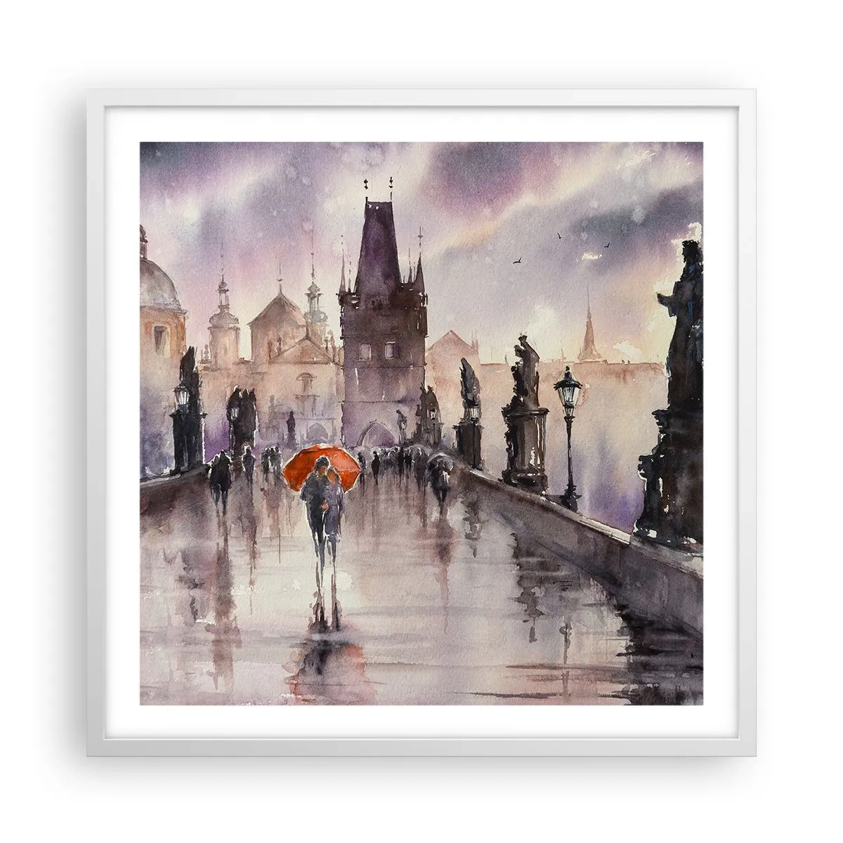 Plakat i hvid ramme - Folk forandrer sig ikke - 60x60 cm