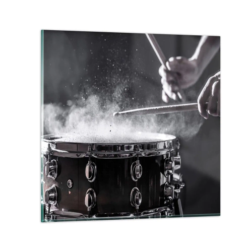 Billede på glas - Musikkens puls - 50x50 cm