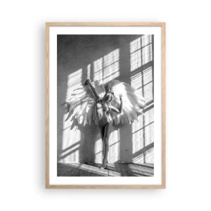 Plakat i ramme af lyst egetræ - Lige fra himlen - 50x70 cm