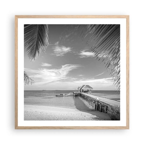 Plakat i ramme af lyst egetræ - Et minde eller en drøm? - 60x60 cm