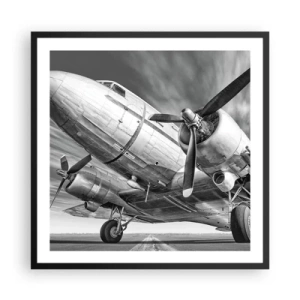 Plakat i sort ramme - Altid klar til at flyve - 60x60 cm