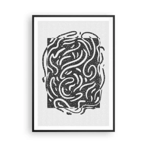 Plakat i sort ramme - Abstraktion: en dans af glæde - 70x100 cm