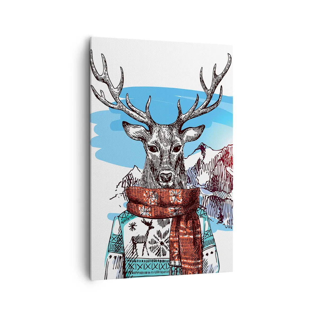 Lærredstryk - Billede på lærred - Selv et rådyr fryser ikke  - 80x120 cm
