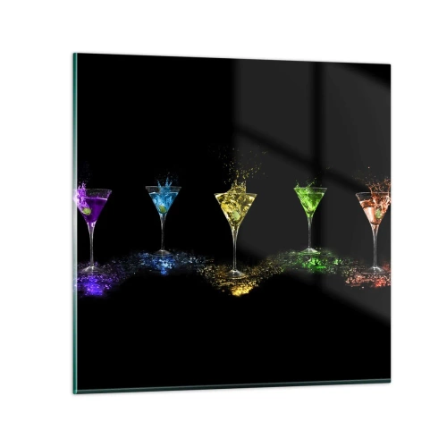 Billede på glas - Glædens farver i krystalglas - 30x30 cm