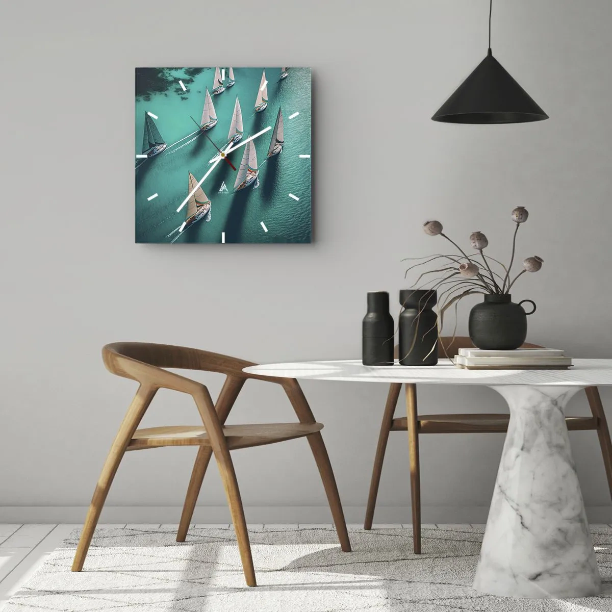 Vægur, Uret - Konkurrerer med vinden - 30x30 cm