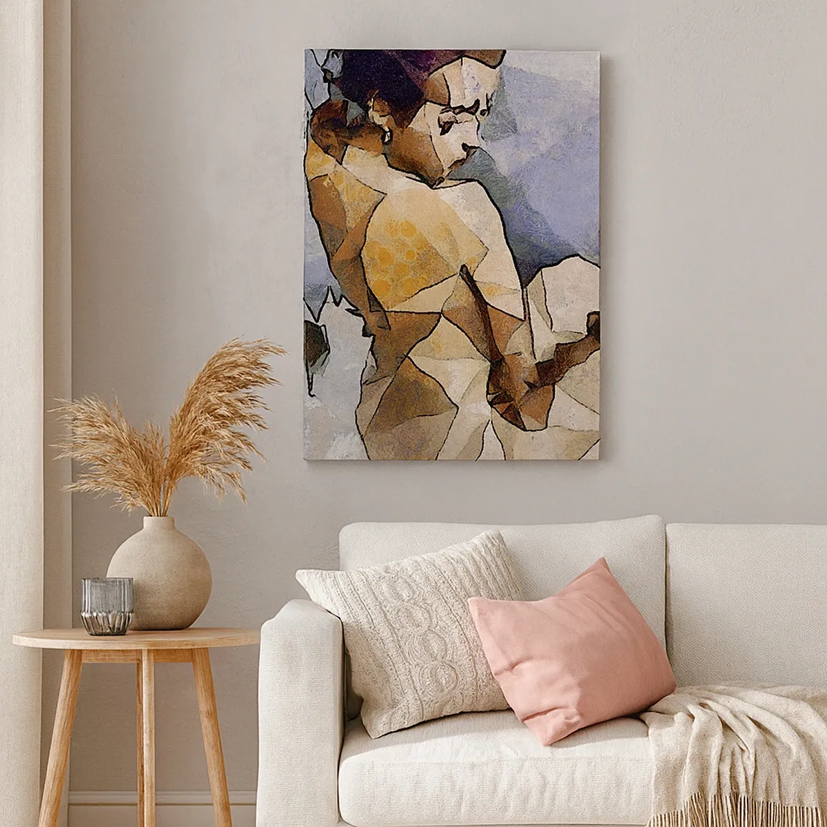 Lærredstryk - Billede på lærred - I kubismens ånd - 50x70 cm