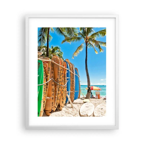 Plakat i hvid ramme - Solrig sjov - 40x50 cm