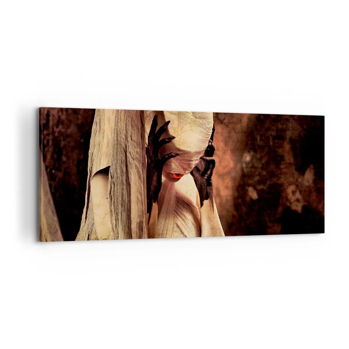 Lærredstryk - Billede på lærred - Mellem godt og ondt - 120x50 cm