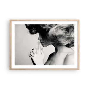 Plakat i ramme af lyst egetræ - Lyt til sig selv - 70x50 cm