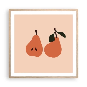 Plakat i ramme af lyst egetræ - Sødmen selv - 60x60 cm