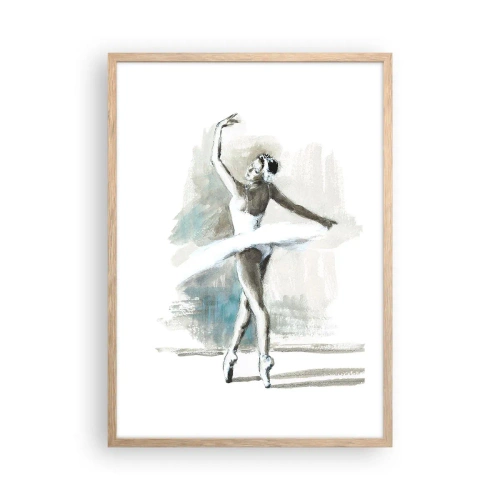Plakat i ramme af lyst egetræ - Fortryllet til en svane - 50x70 cm
