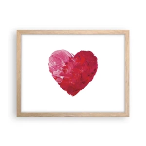 Plakat i ramme af lyst egetræ - All you need is love - 40x30 cm