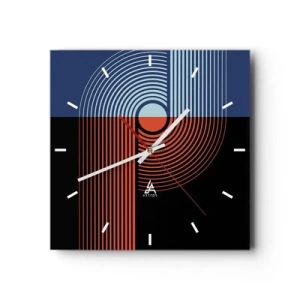 Vægur, Uret - I en geometrisk omfavnelse - 40x40 cm