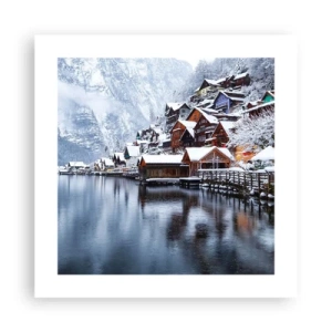 Plakat - I en vinterdekoration - 40x40 cm