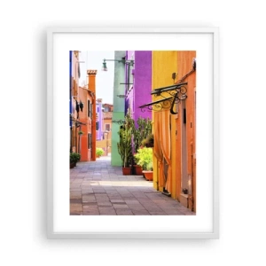 Plakat i hvid ramme - Regnbue gyde - 40x50 cm