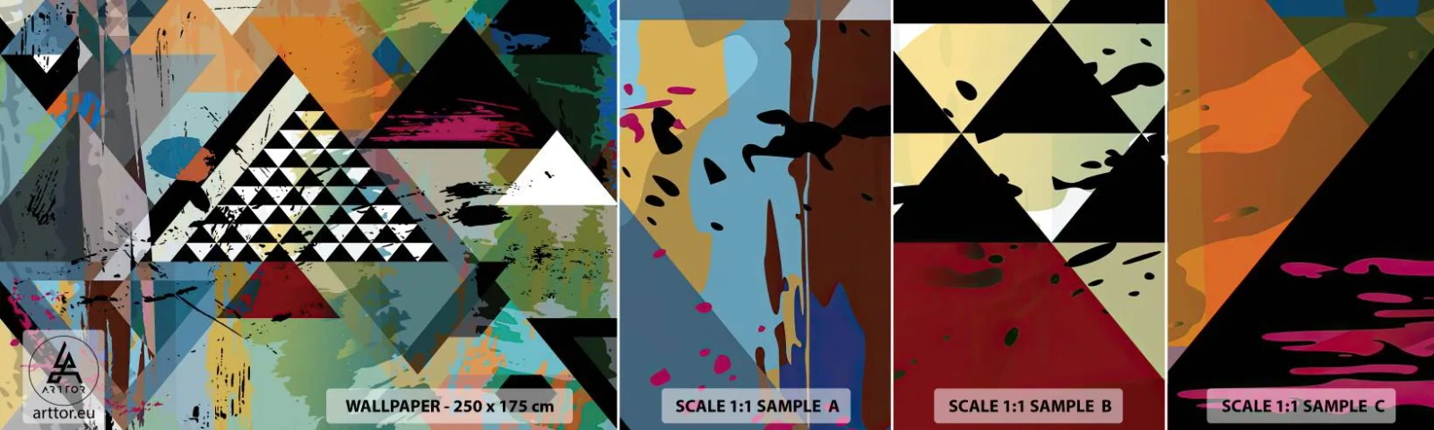 Prøve Fototapet Selvklæbende Deluxe Sticker - Hvor enkelt - Abstraktion, Stykke, Grafik - 100x30 cm