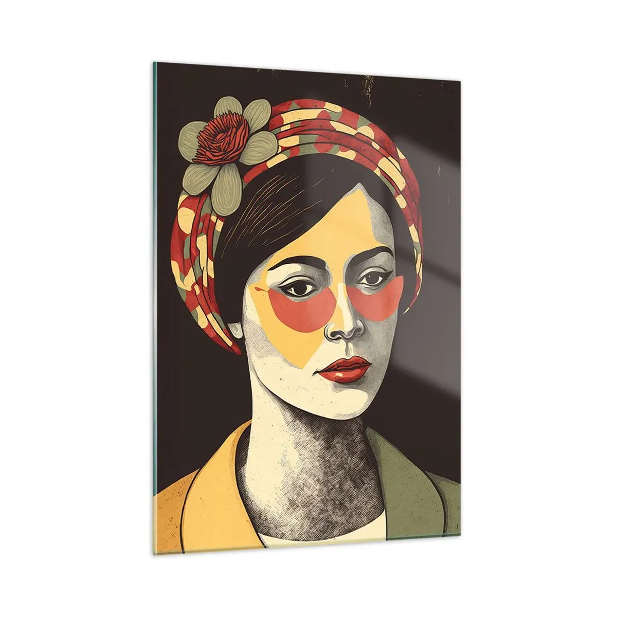 Billede på glas - Koraldame - 50x70 cm