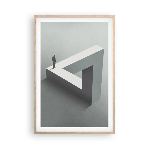 Plakat i ramme af lyst egetræ - Og dog er det muligt - 61x91 cm