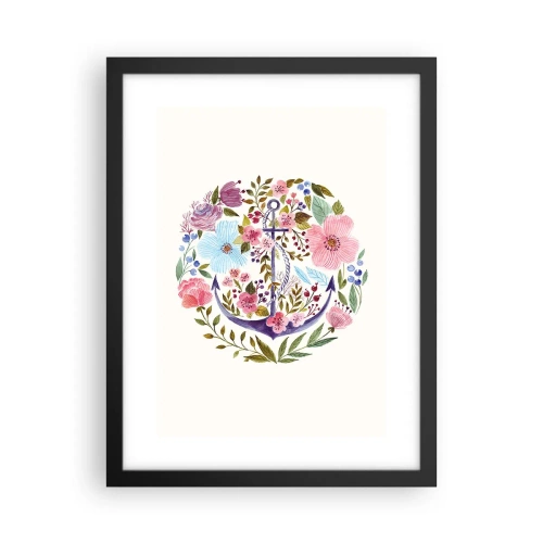 Plakat i sort ramme - En sømands gode nattesøvn - 30x40 cm