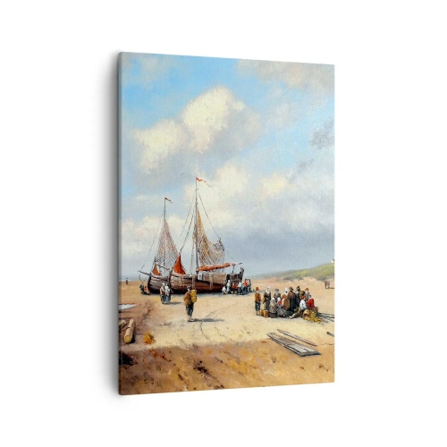 Lærredstryk - Billede på lærred - Efter en vellykket fangst - 50x70 cm