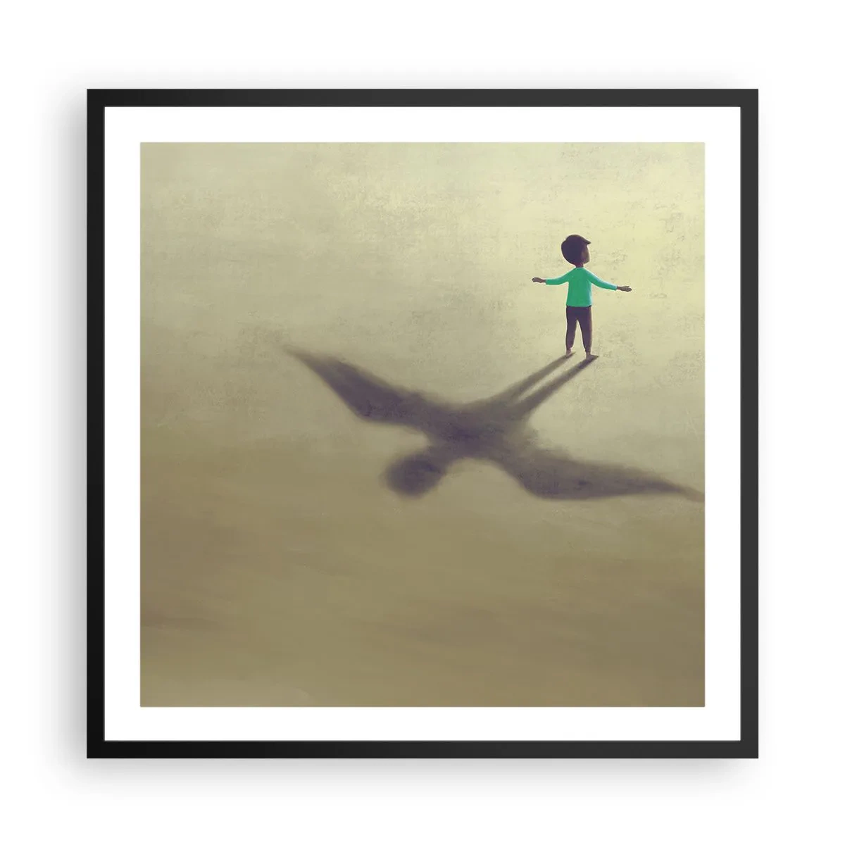 Plakat i sort ramme - Fremtidens helt - 60x60 cm