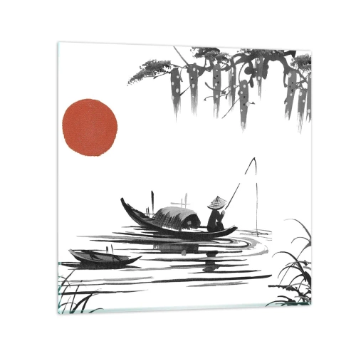 Billede på glas - En asiatisk eftermiddag - 70x70 cm