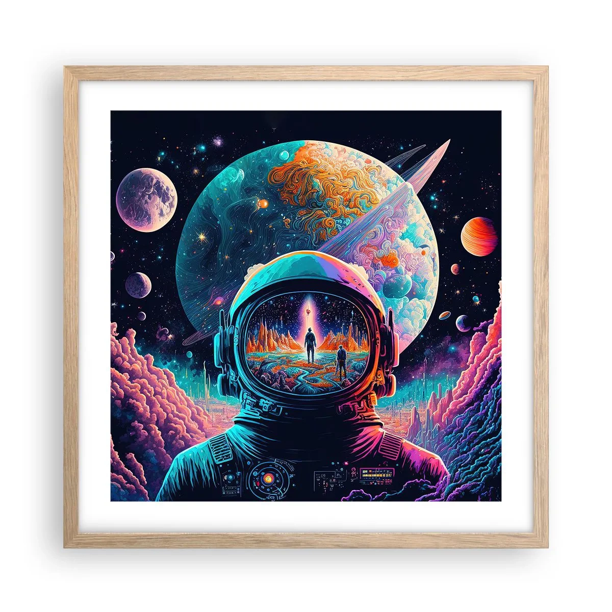 Plakat i ramme af lyst egetræ - Filosoffer har aldrig drømt - 50x50 cm