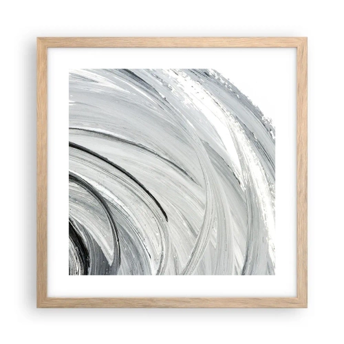 Plakat i ramme af lyst egetræ - Orbital komposition - 40x40 cm