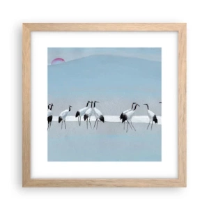 Plakat i ramme af lyst egetræ - Efter en varm dag - 30x30 cm