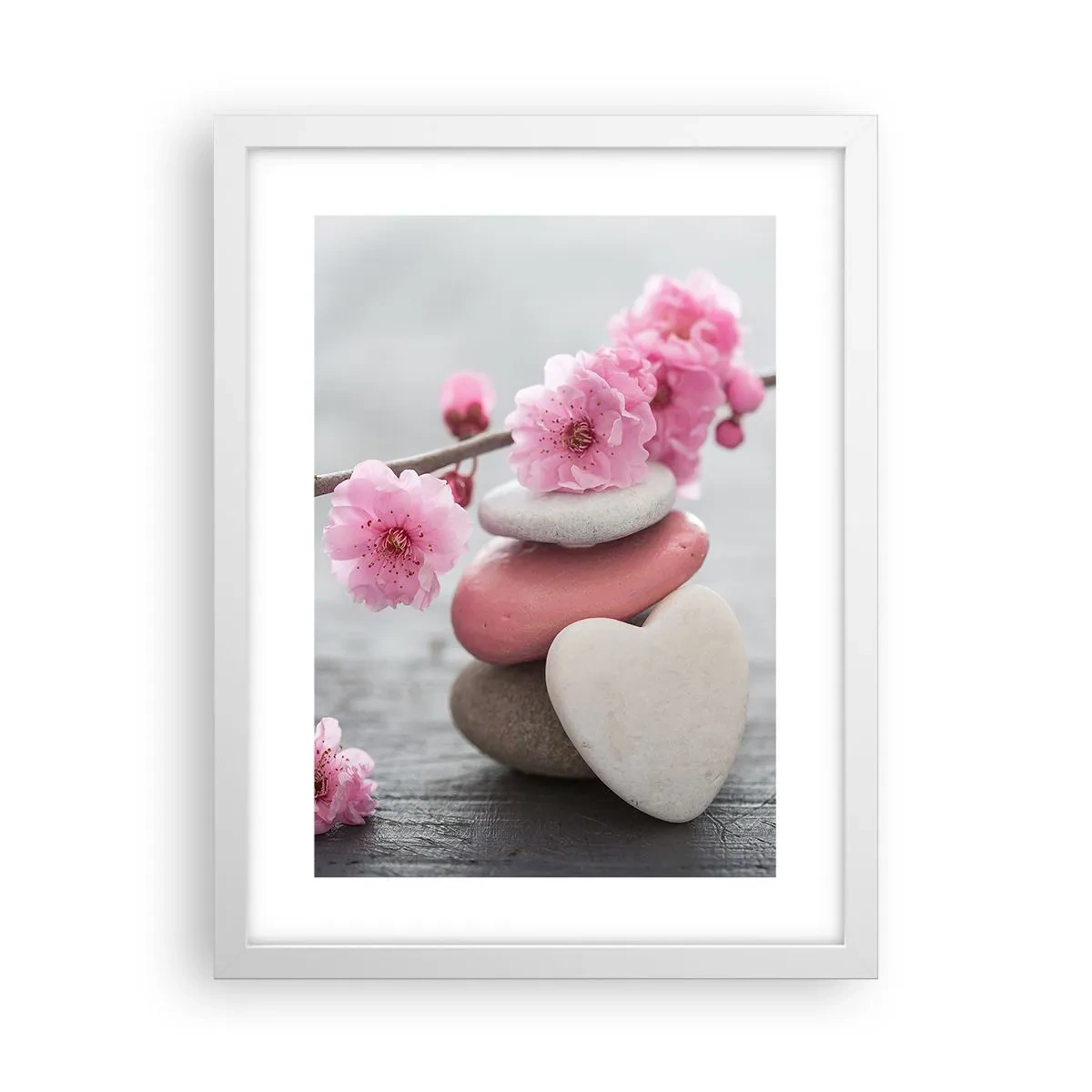 Plakat i hvid ramme - Kirsebærblomstens lyksalighed - 30x40 cm