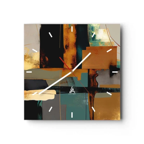 Vægur, Uret - Abstraktion - lys og skygge - 30x30 cm