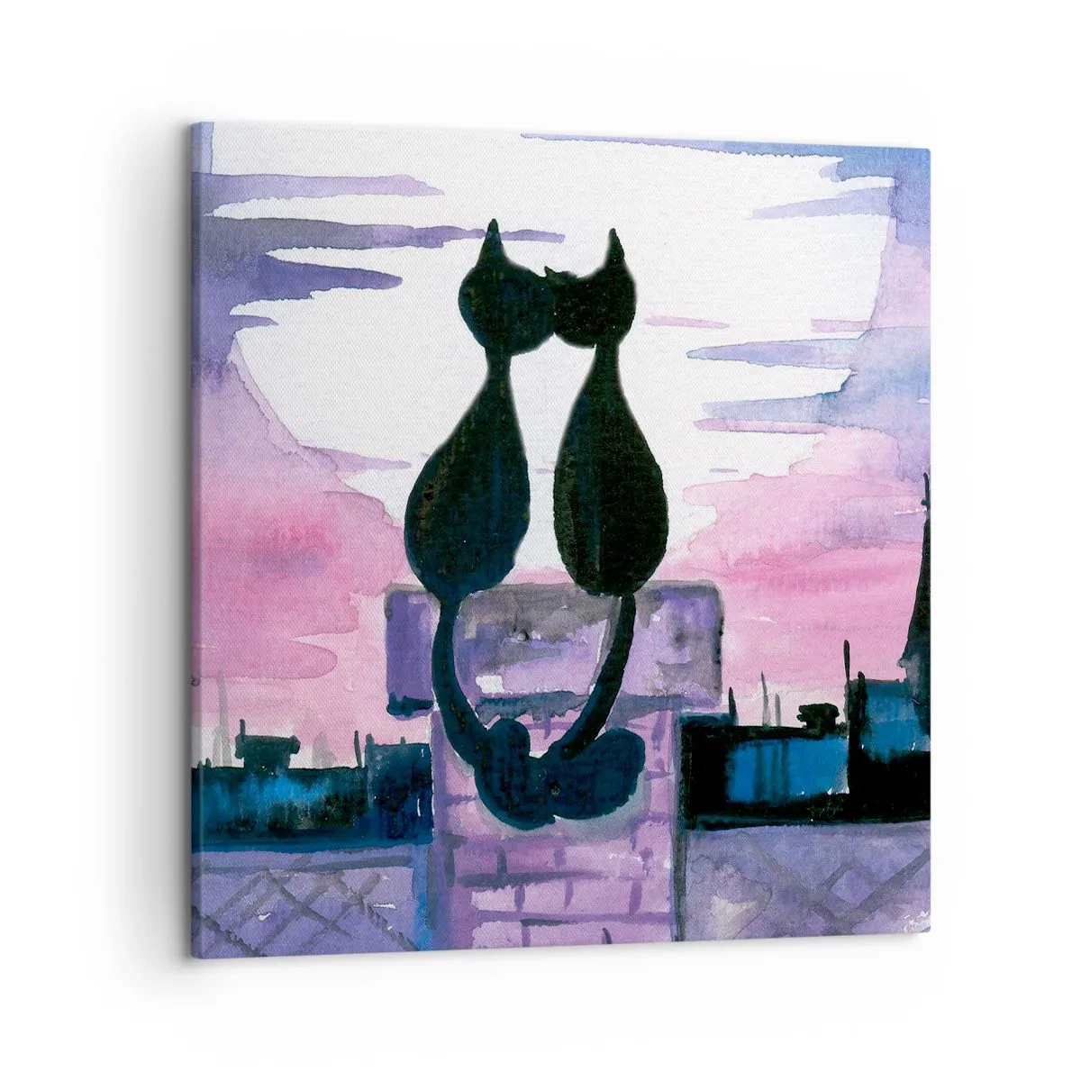 Lærredstryk - Billede på lærred - Rendez-vous under månen - 50x50 cm