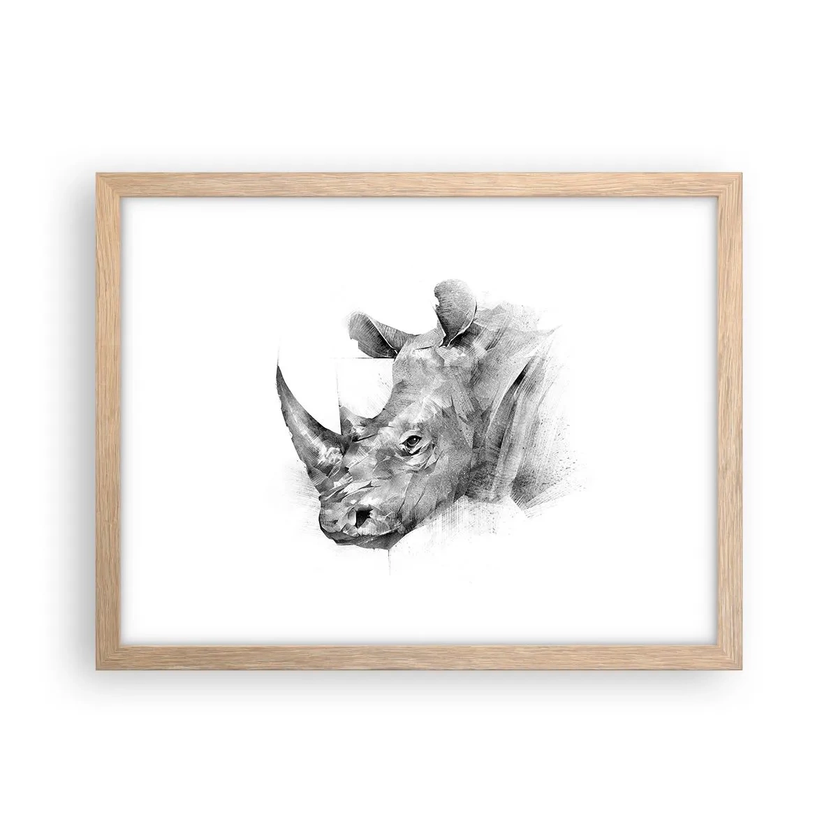 Plakat i ramme af lyst egetræ - Afrikansk portræt - 40x30 cm