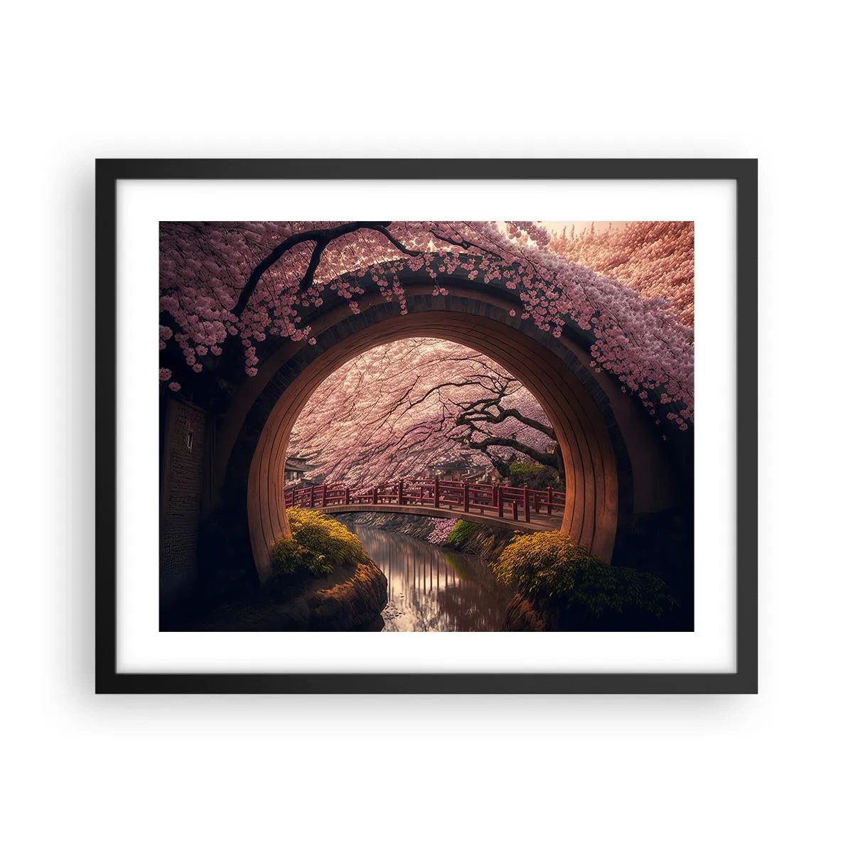 Plakat i sort ramme - Japansk forår - 50x40 cm