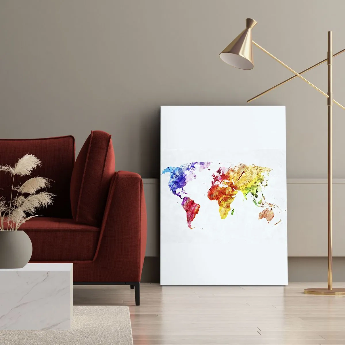 Lærredstryk - Billede på lærred - Alle verdens farver - 50x70 cm