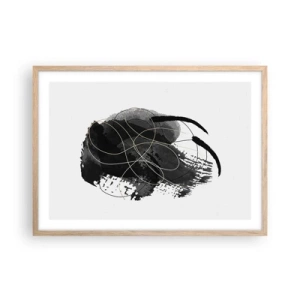 Plakat i ramme af lyst egetræ - Kom frem fra det sorte - 70x50 cm