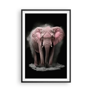 Plakat i sort ramme - Tænk ikke på en lyserød elefant! - 61x91 cm