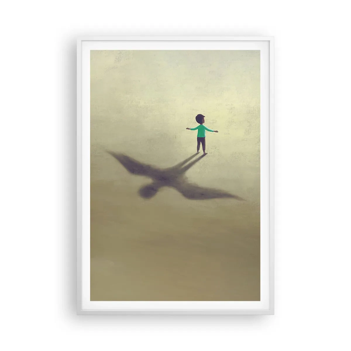 Plakat i hvid ramme - Fremtidens helt - 70x100 cm