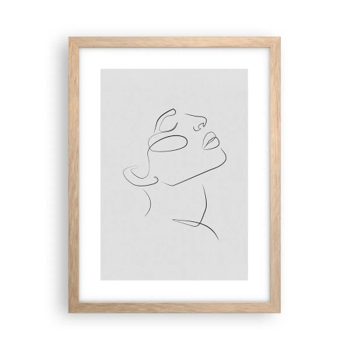 Plakat i ramme af lyst egetræ - En drømmes slyngninger - 30x40 cm