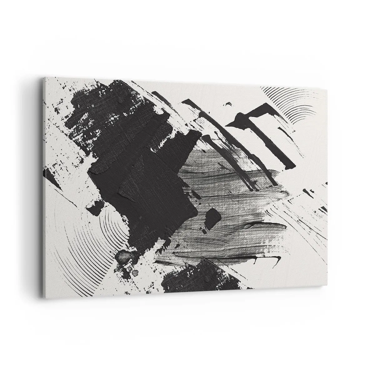 Lærredstryk - Billede på lærred - Abstraktion - det sortes udtryk - 100x70 cm