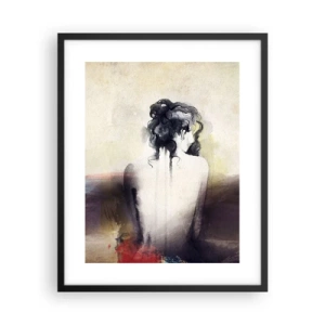 Plakat i sort ramme - Glatte linjer, ovale former - 40x50 cm