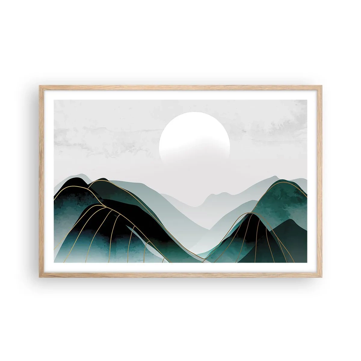 Plakat i ramme af lyst egetræ - I fuld majestæt - 91x61 cm