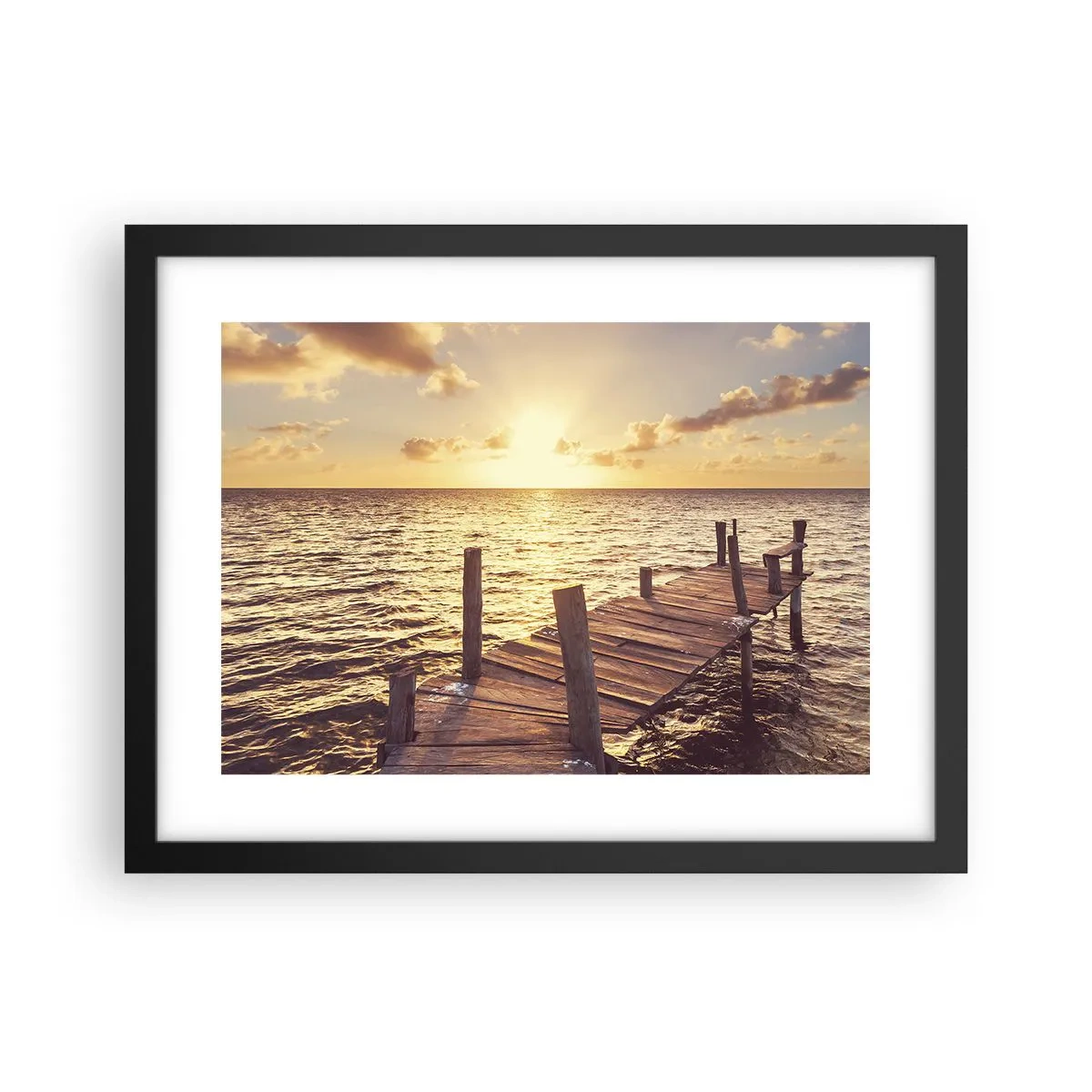 Plakat i sort ramme - Gyldent land af blidhed - 40x30 cm