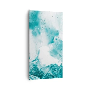 Lærredstryk - Billede på lærred - Blå oversvømmelsesflader - 65x120 cm