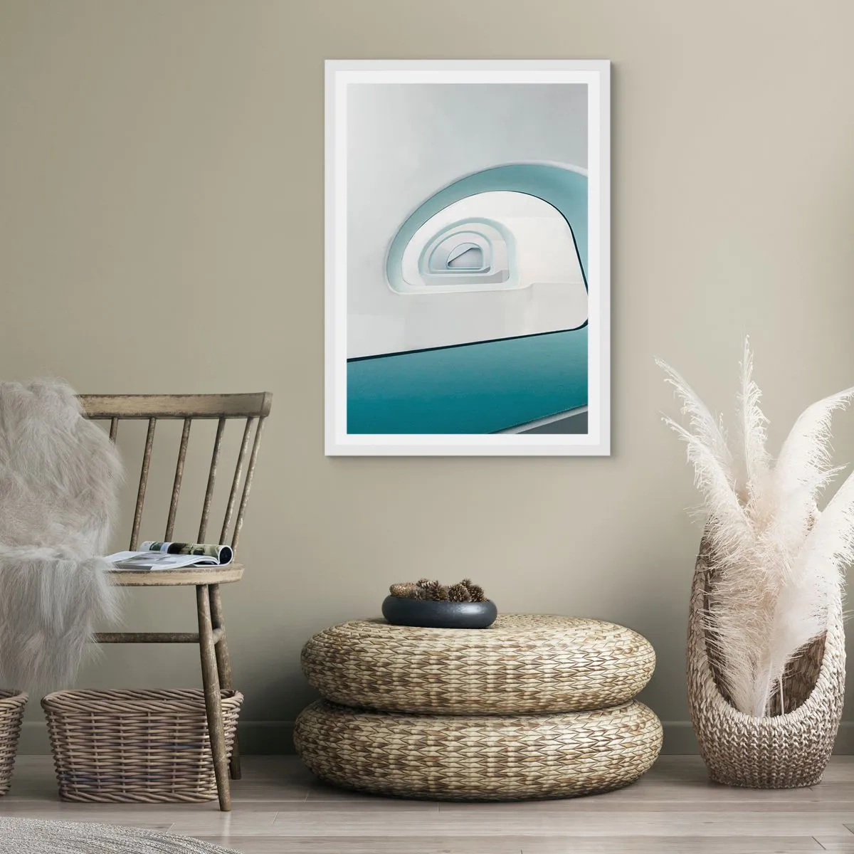 Plakat i hvid ramme - Til bunden af det blå - 70x100 cm