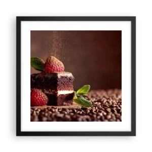 Plakat i sort ramme - Livet er sødt - 40x40 cm