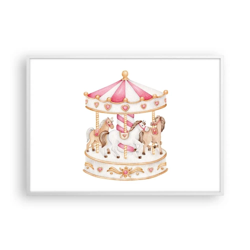 Plakat i hvid ramme - Barndommens søde verden - 100x70 cm